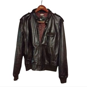 Member's Only Vintage Brown Leather Jacket Men's Bomber Jacket Size 44